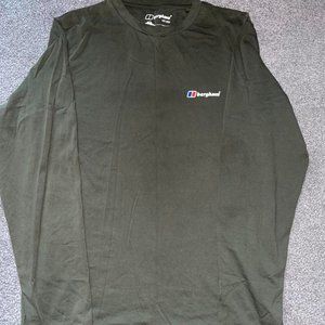 Berghaus Khaki Green Long Sleeve Shirt, Size Medium